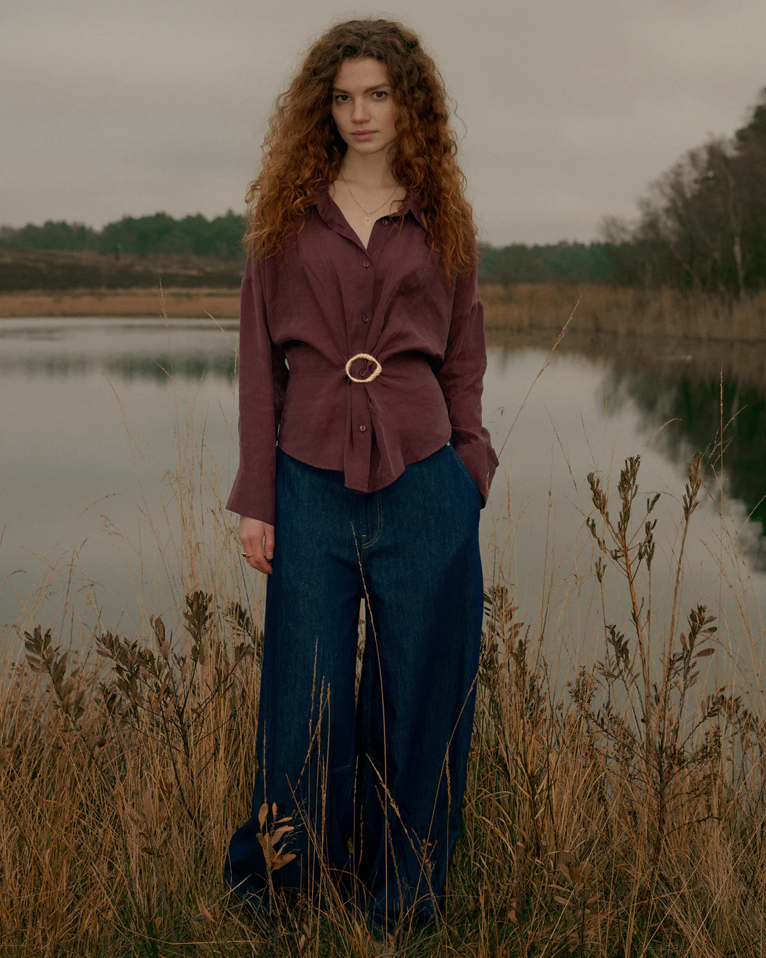 Summum W26 2s3524 Blouse lyocell blend dark burgundy - Afbeelding 7