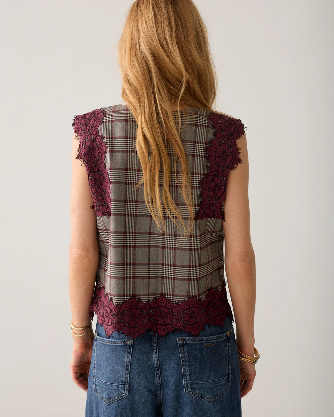 Summum W26 2s3525 Top check burgundy multicolour - Afbeelding 6