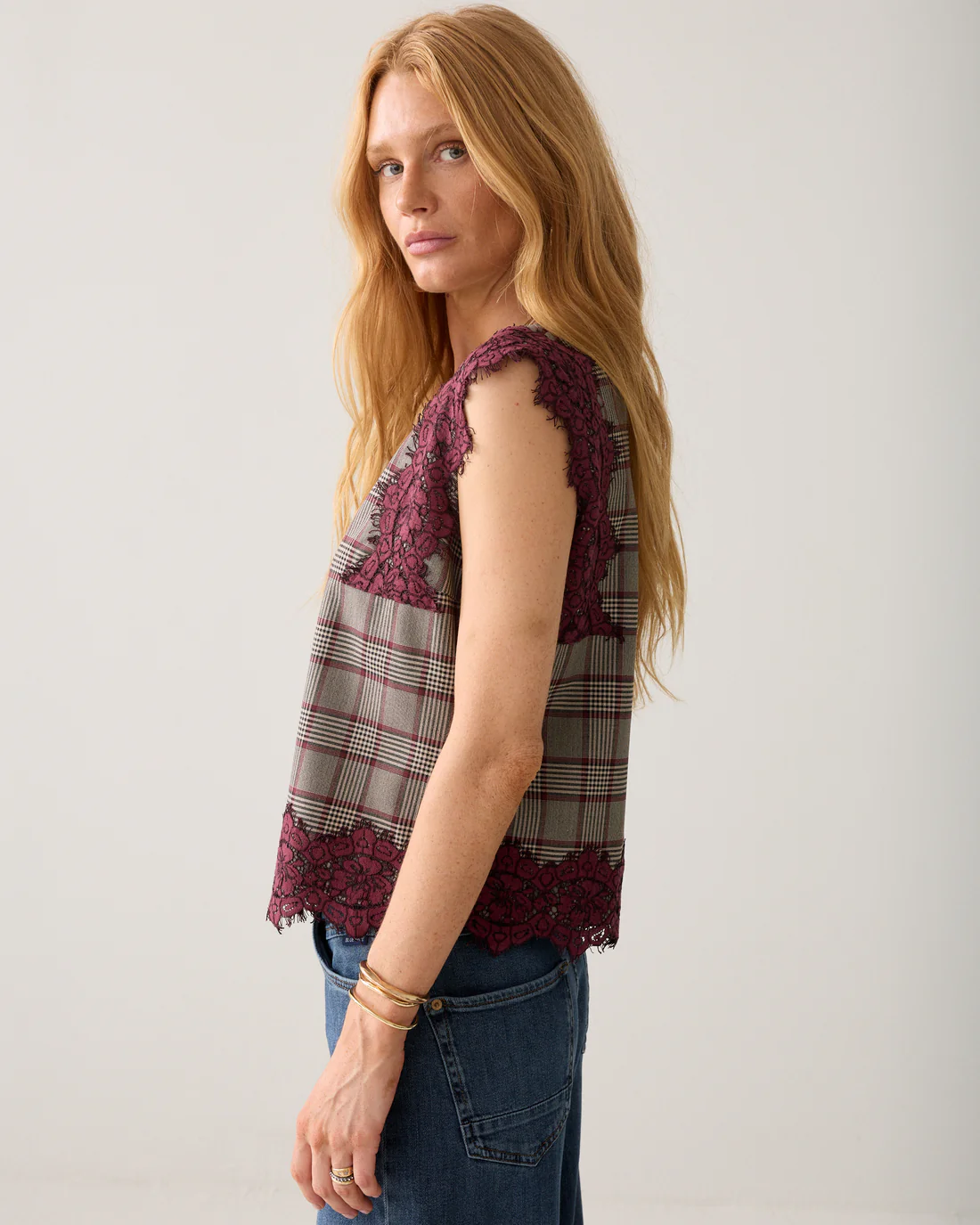 Summum W26 2s3525 Top check burgundy multicolour - Afbeelding 4
