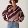 Summum W26 2s3560 Top v-neck stripe printed multicolour - Afbeelding 7