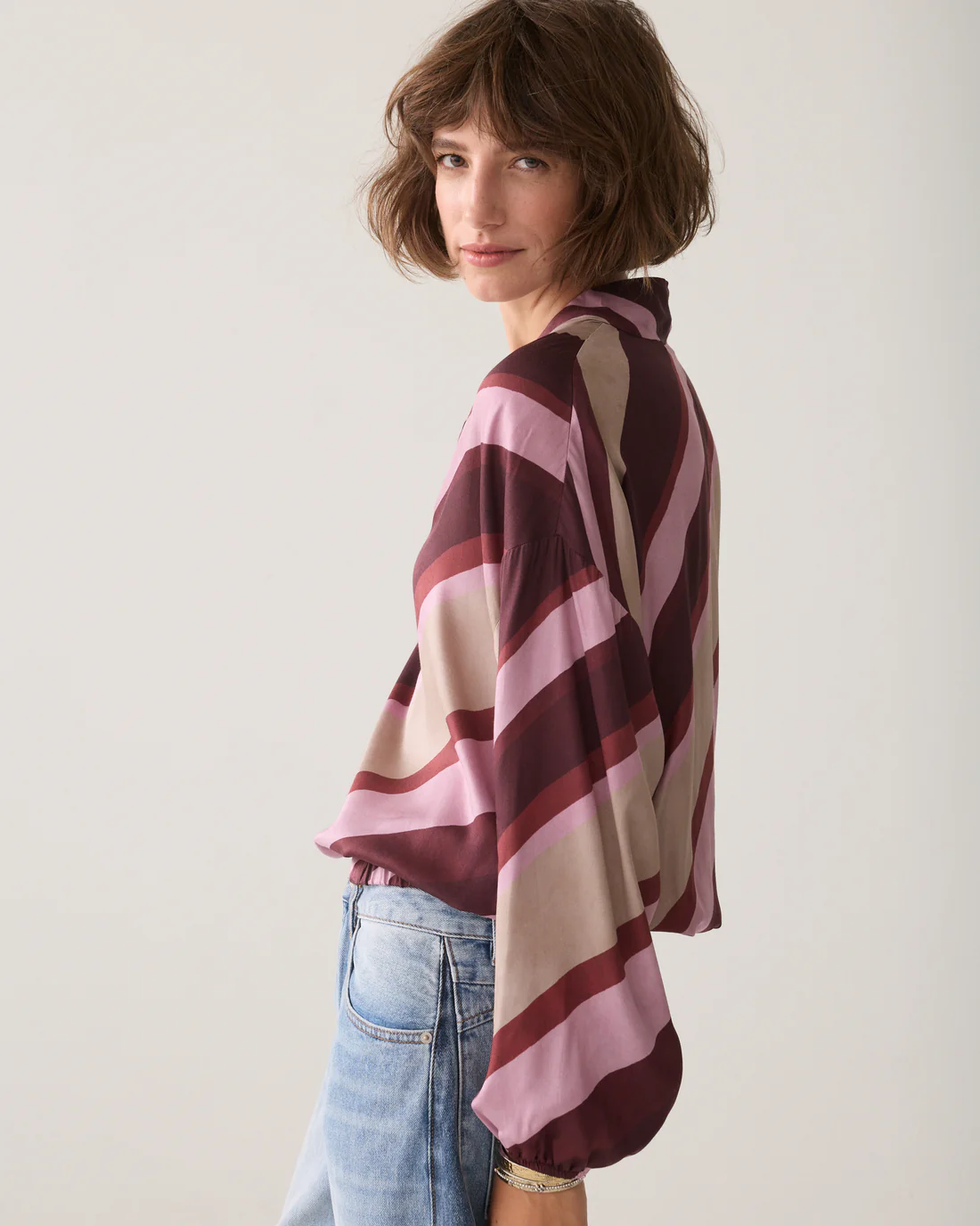 Summum W26 2s3560 Top v-neck stripe printed multicolour - Afbeelding 4