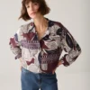 Summum W26 2s3561 Blouse scarf print multicolour - Afbeelding 3