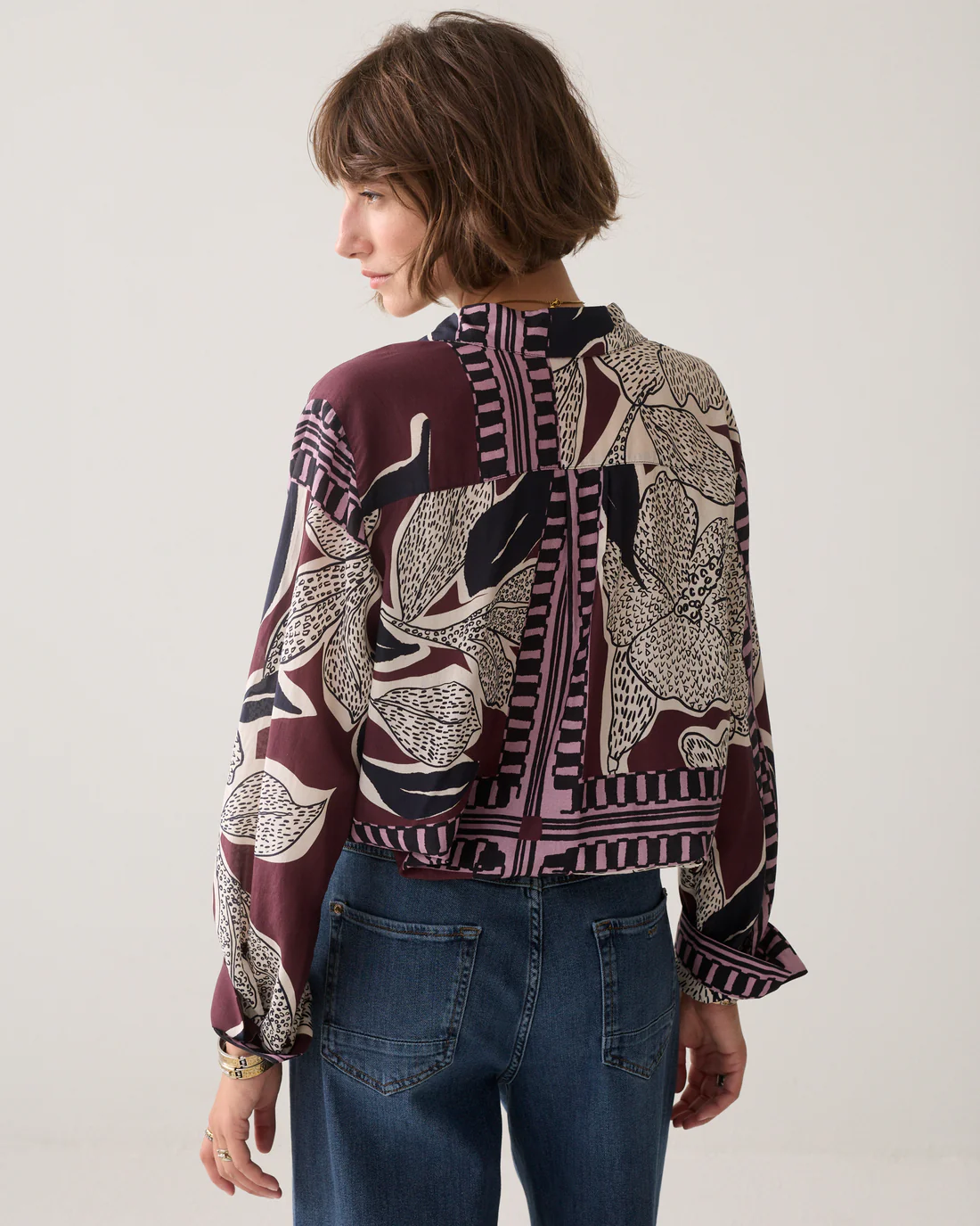 Summum W26 2s3561 Blouse scarf print multicolour - Afbeelding 6
