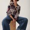 Summum W26 2s3561 Blouse scarf print multicolour - Afbeelding 4