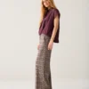 Summum W26 4s3040 Trousers check burgundy multicolour