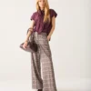 Summum W26 4s3040 Trousers check burgundy multicolour - Afbeelding 3