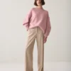 Summum W26 4s3047 Trouseres wide leg will melange light taupe