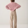 Summum W26 4s3047 Trouseres wide leg will melange light taupe - Afbeelding 5