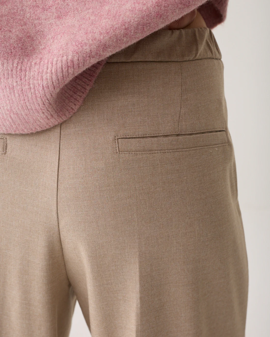 Summum W26 4s3047 Trouseres wide leg will melange light taupe - Afbeelding 3