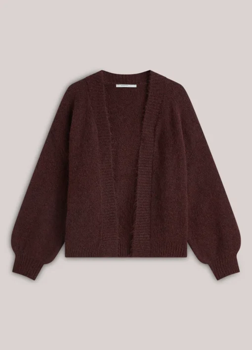 Alternative view of Summum W26 7s5844 Puff sleeve cardigan cozy melange knit dark burgundy