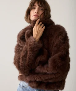 Summum W26 1s1320 Jacket soft faux fur dark chocolate