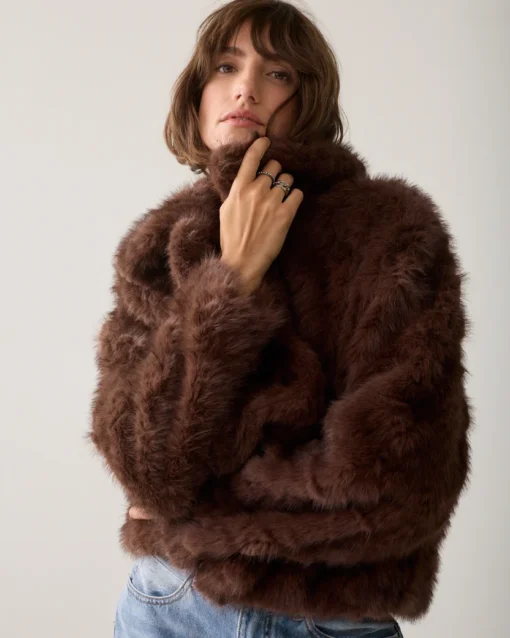 Summum W26 1s1320 Jacket soft faux fur dark chocolate