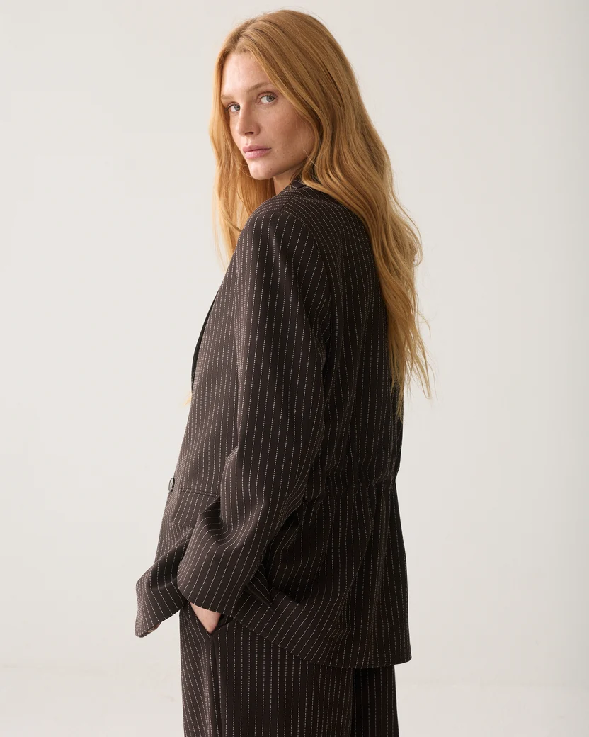 Summum W26 1S1325 Blazer viscose blend dark chocolate - Afbeelding 4