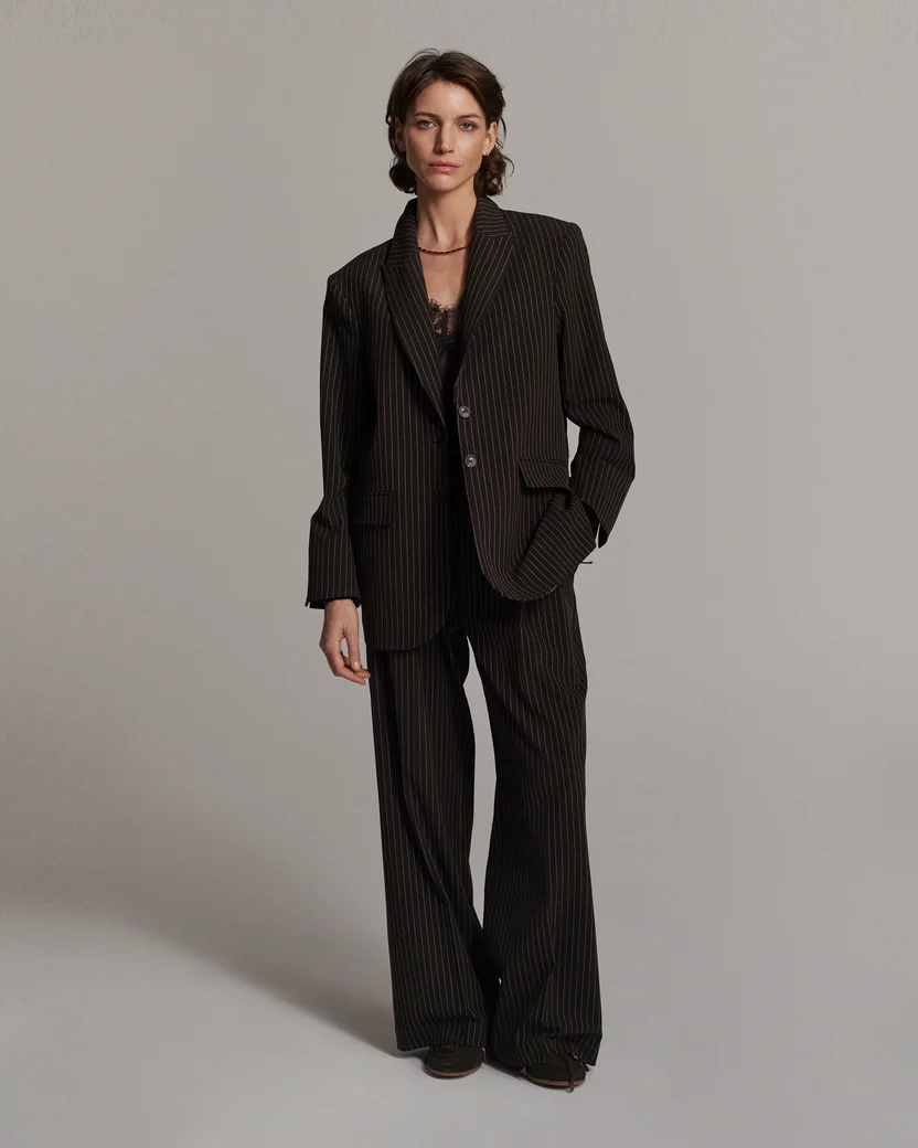 Summum W26 1S1325 Blazer viscose blend dark chocolate