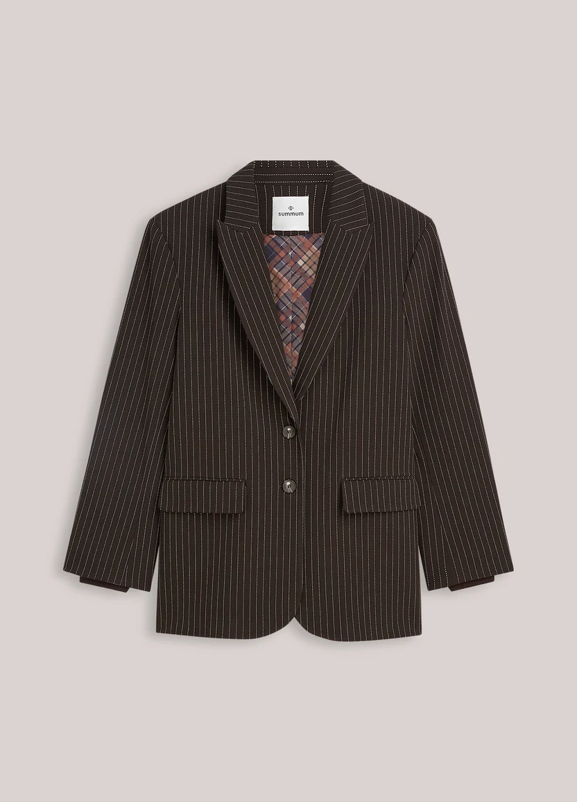 Summum W26 1S1325 Blazer viscose blend dark chocolate - Afbeelding 2