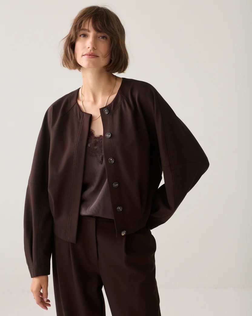 Summum W26 1s1326 Jacket punto milano dark chocolate - Afbeelding 3