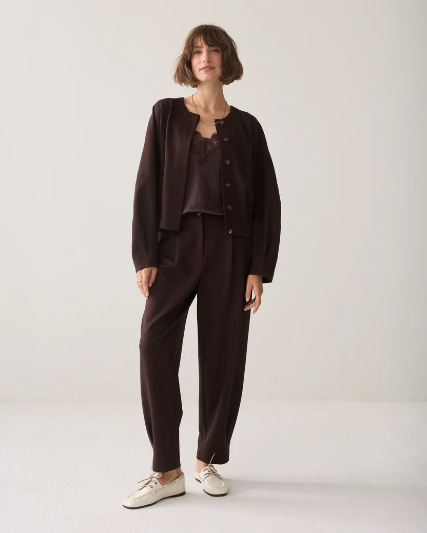 Summum W26 1s1326 Jacket punto milano dark chocolate