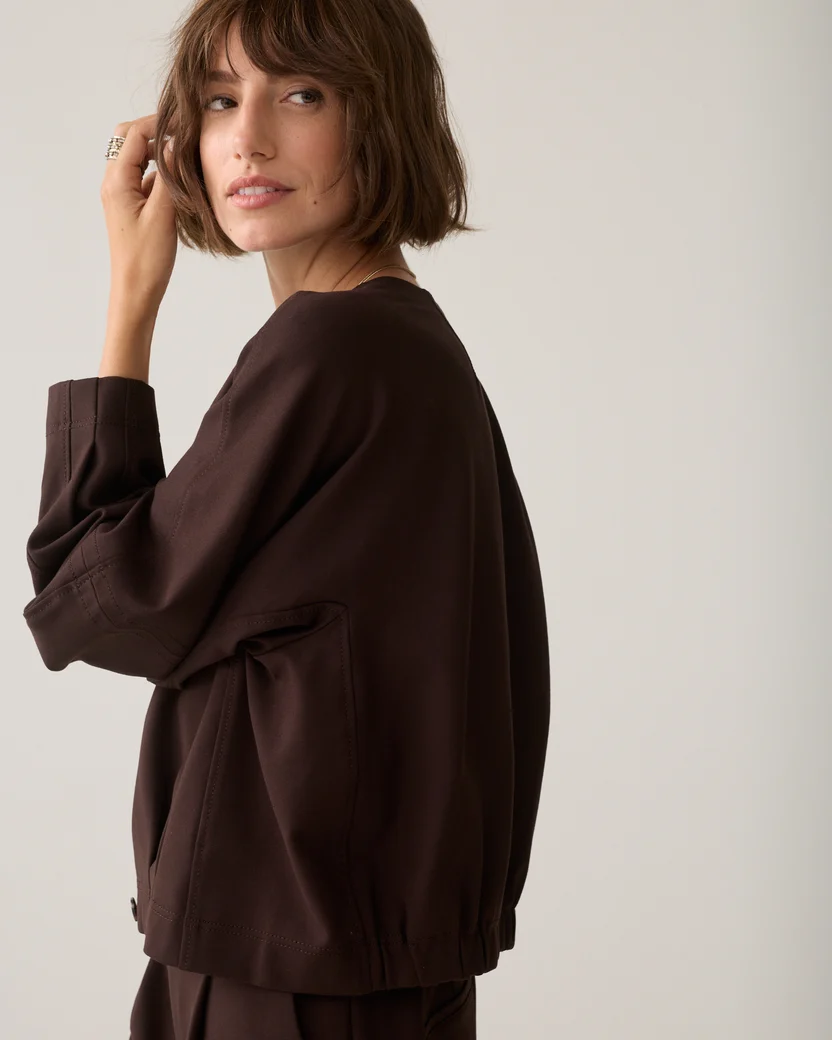 Summum W26 1s1326 Jacket punto milano dark chocolate - Afbeelding 5