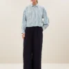 By-Bar W26 sarah short sea blouse green sea stripe - Afbeelding 3