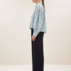 By-Bar W26 sarah short sea blouse green sea stripe - Afbeelding 5