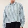 By-Bar W26 sarah short sea blouse green sea stripe - Afbeelding 6