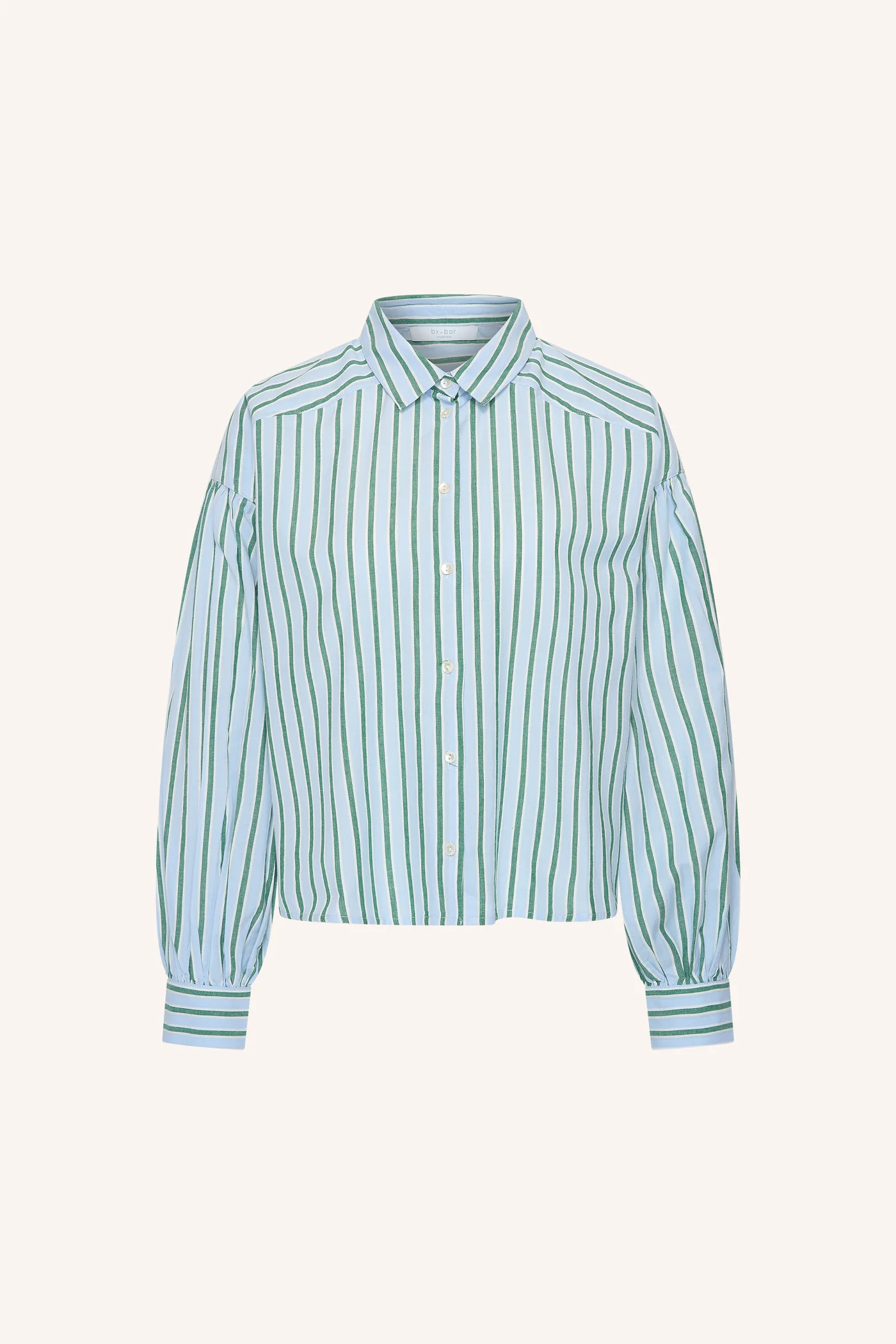 By-Bar W26 sarah short sea blouse green sea stripe - Afbeelding 2