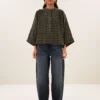 By-Bar W26 jess blouse olive check - Afbeelding 3