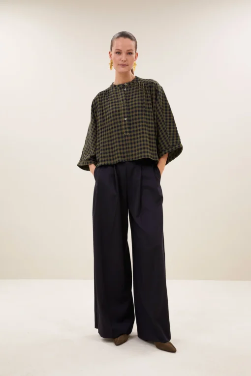 By-Bar W26 jess blouse olive check