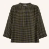 By-Bar W26 jess blouse olive check - Afbeelding 2