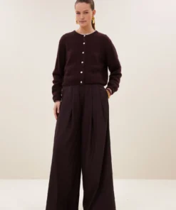 By-Bar W26 cleo cardigan deep wine