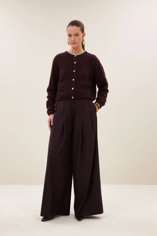 By-Bar W26 cleo cardigan deep wine