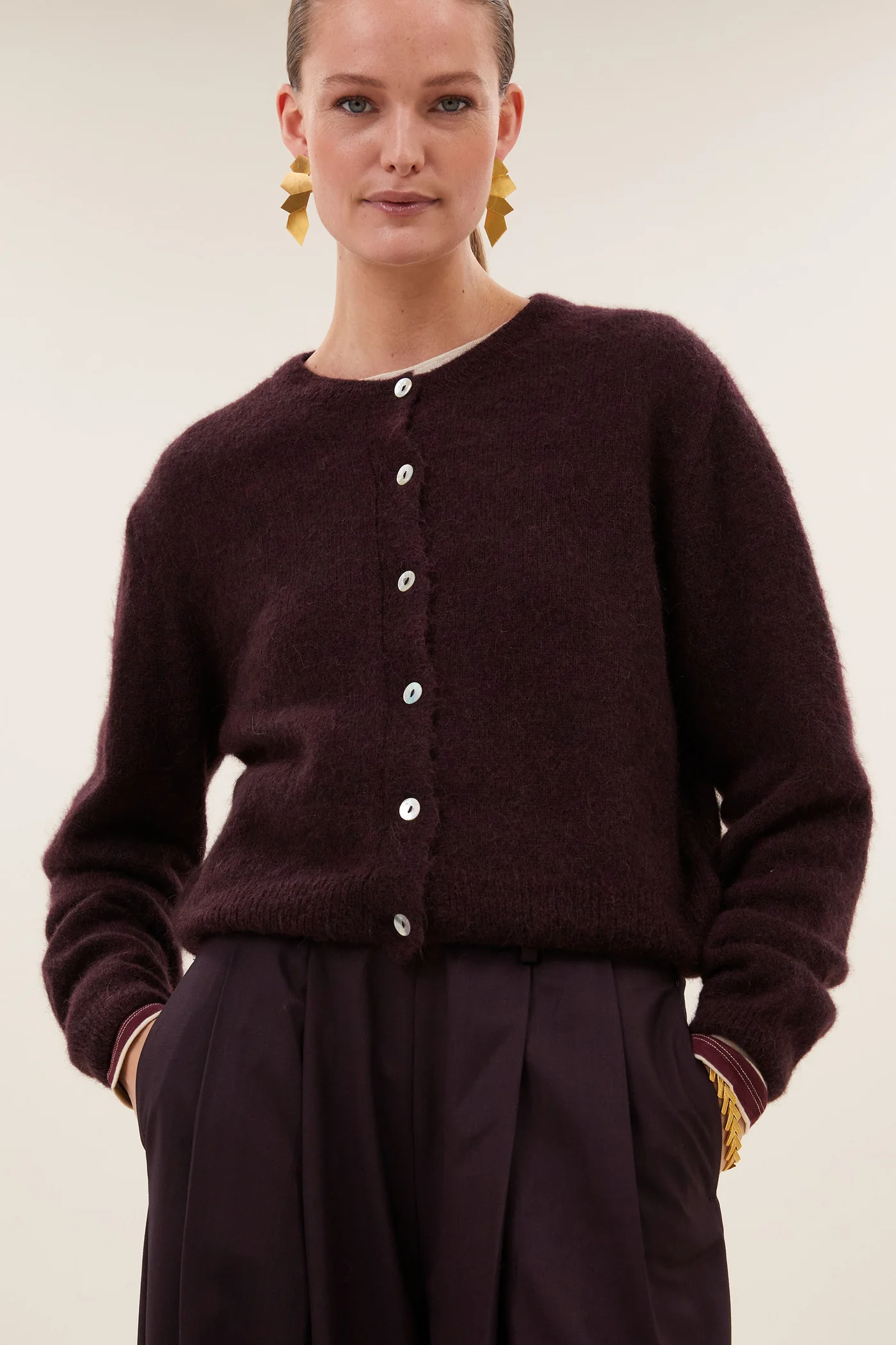 By-Bar W26 cleo cardigan deep wine - Afbeelding 5