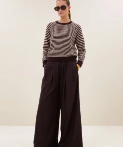 By-Bar W26 sally stripe pullover burgundy crush stripe