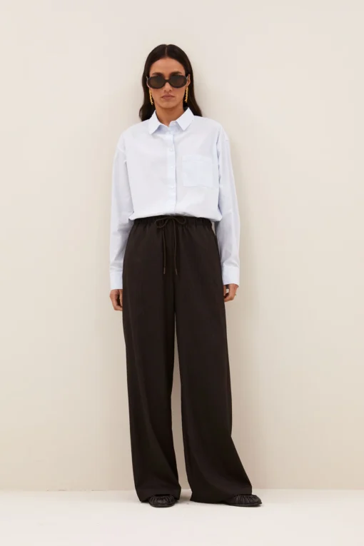 By-Bar W26 pelle pinstripe pants brown pinstripe
