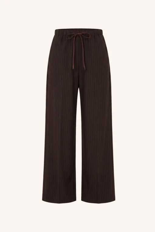 Alternative view of By-Bar W26 pelle pinstripe pants brown pinstripe