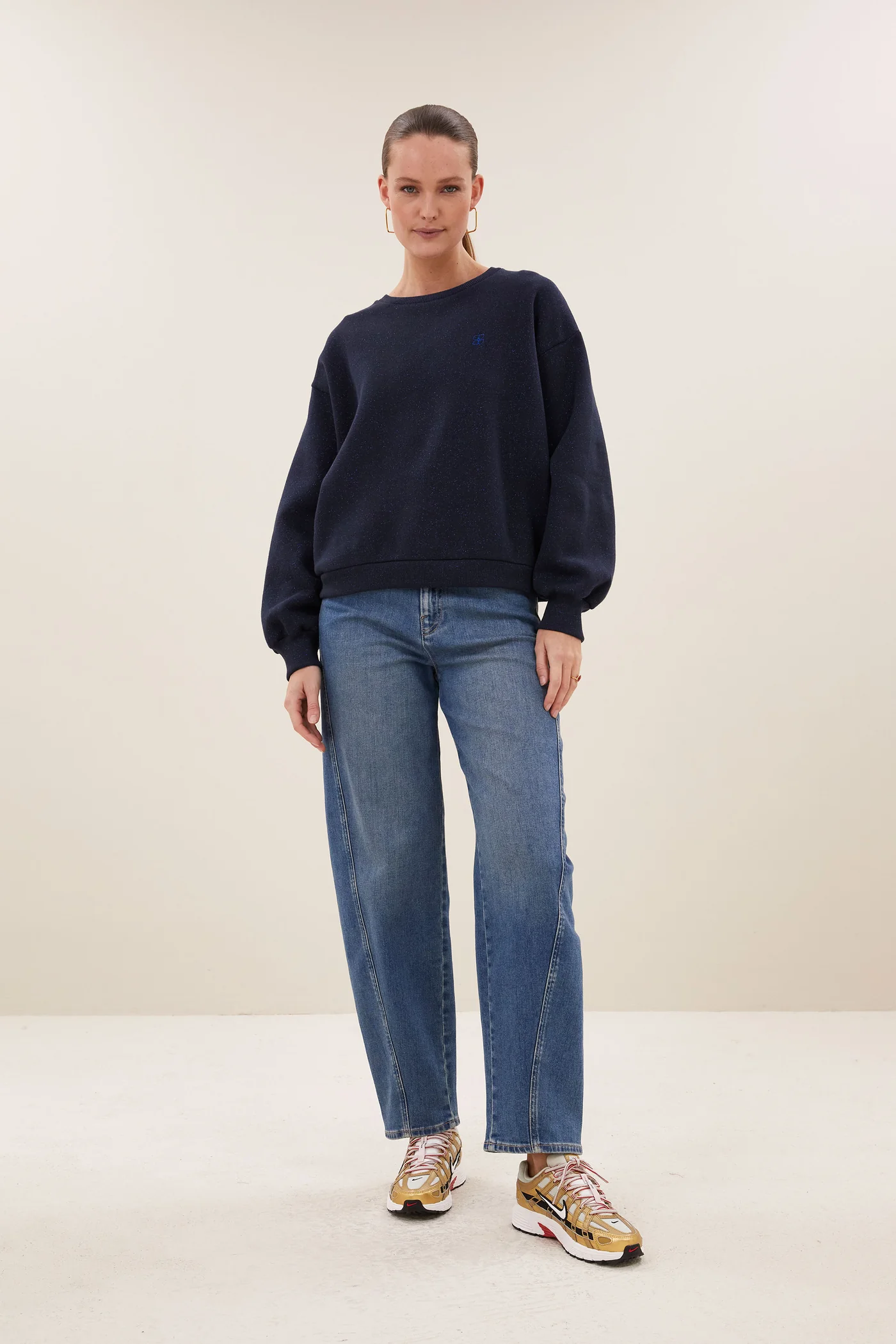 By-Bar W26 lili sparkle sweater midnight