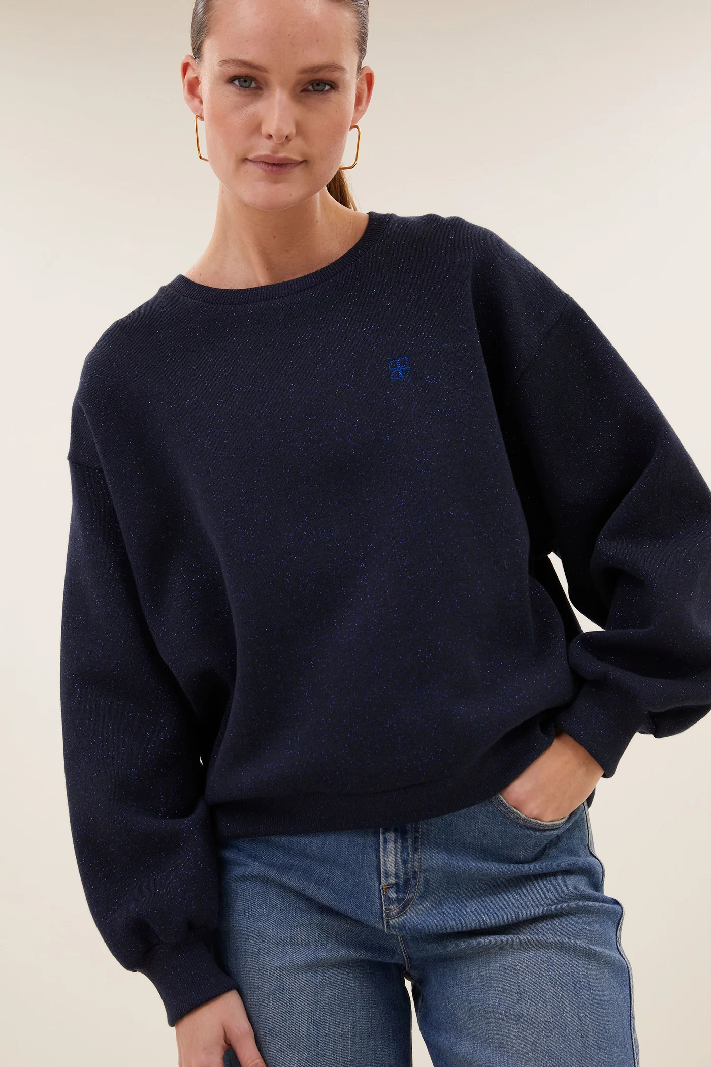By-Bar W26 lili sparkle sweater midnight - Afbeelding 5