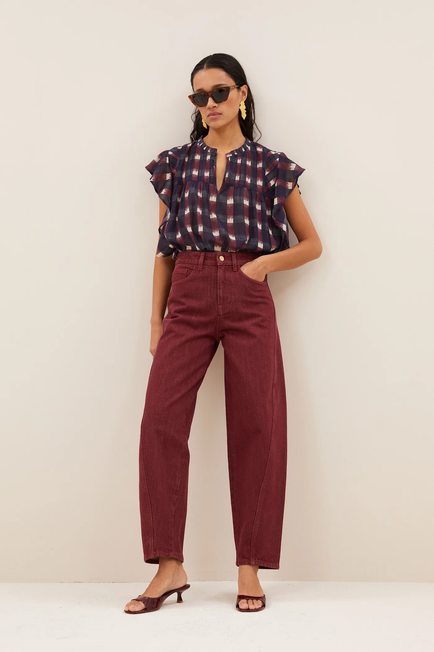 By-Bar W26 Begum wine jeans - Afbeelding 3