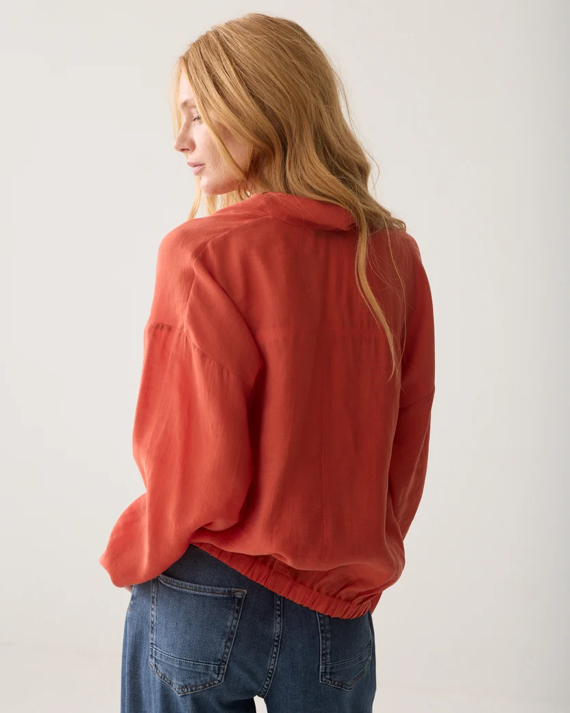 Summum W26 2s3528 Top v-neck lyocell blend goji berry - Afbeelding 5