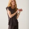 Summum W26 2s3542 Top sleeveless silky casual dark chocolate - Afbeelding 5