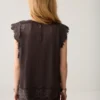 Summum W26 2s3542 Top sleeveless silky casual dark chocolate - Afbeelding 4