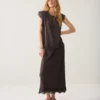 Summum W26 2s3542 Top sleeveless silky casual dark chocolate