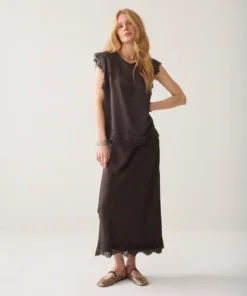 Summum W26 2s3542 Top sleeveless silky casual dark chocolate