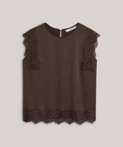 Alternative view of Summum W26 2s3542 Top sleeveless silky casual dark chocolate
