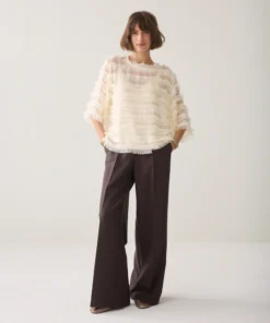 Summum W26 2s3586 Top fringe stripe ivory