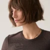 Summum W26 3s5170 Basic tee soft lurex jersey dark chocolate - Afbeelding 5