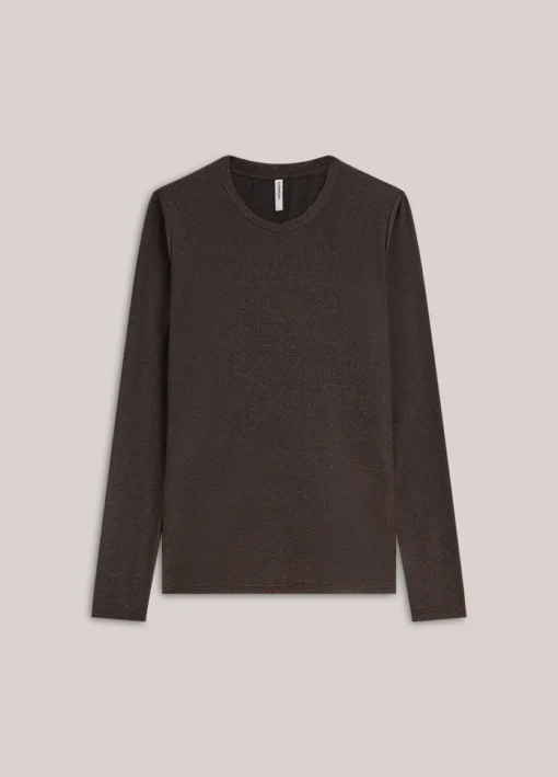 Alternative view of Summum W26 3s5170 Basic tee soft lurex jersey dark chocolate