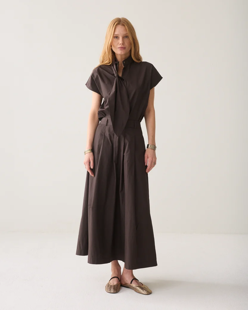 Summum W26 6s1348 Skirt taft light dark chocolate - Afbeelding 3