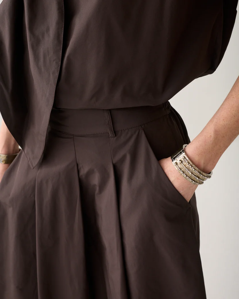 Summum W26 6s1348 Skirt taft light dark chocolate - Afbeelding 4