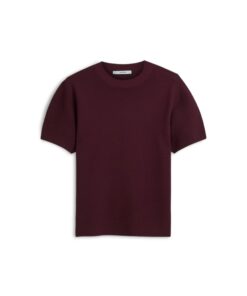 Summum W26 7s8017 Puff sleeve top tech viscose knit dark burgundy